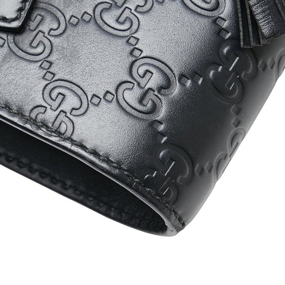 GUCCI Black Leather Horsebit Shoulder Bag - Picture 9 of 15
